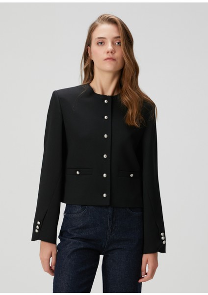 Siyah Crop Ceket