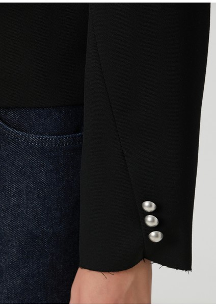 Siyah Crop Ceket