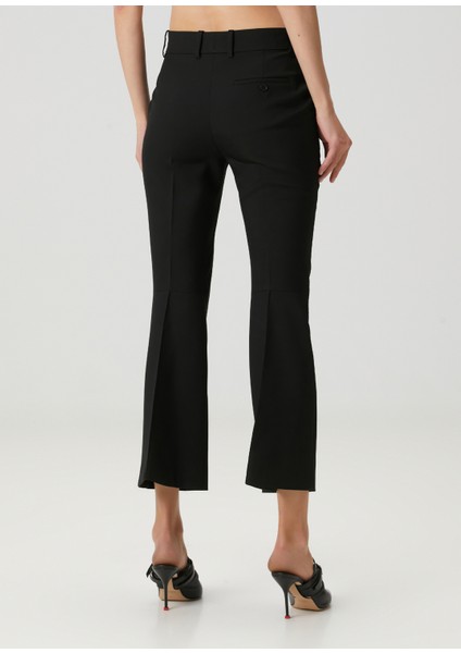 Siyah Crop Yün Pantolon indirimleri