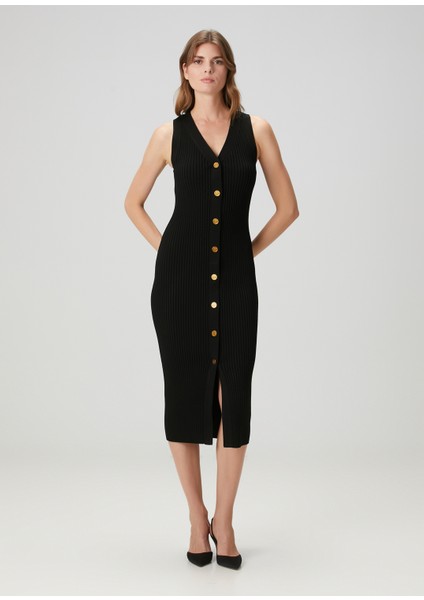 Siyah Ribli Midi Elbise fiyatları