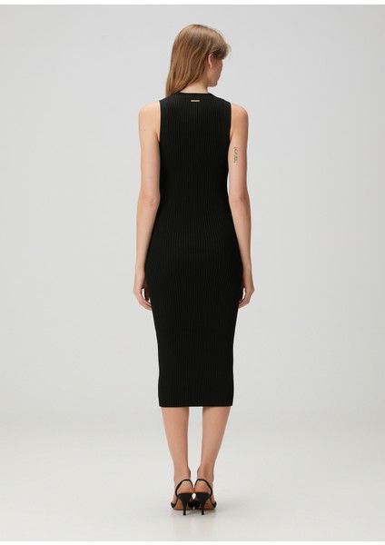 Siyah Ribli Midi Elbise fırsatları