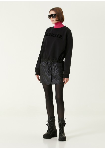 Siyah Bisiklet Yaka Logolu Sweatshirt fiyatları
