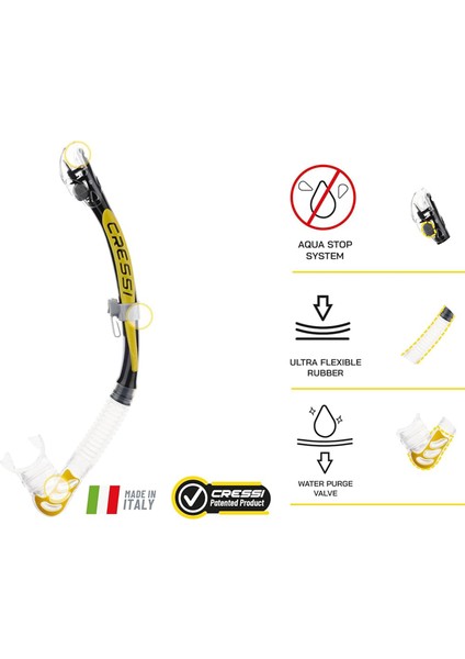 Alpha Ultra Dry Siyah ve Sarı Şnorkel fiyatları