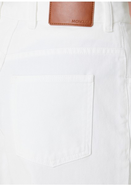 Beyaz Crop Straight Jean Pantolon fırsatları