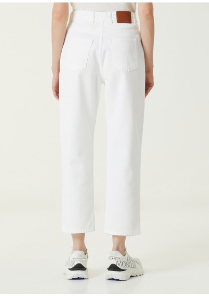 Beyaz Crop Straight Jean Pantolon indirimleri