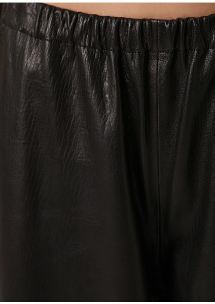 Siyah Jogger Deri Pantolon