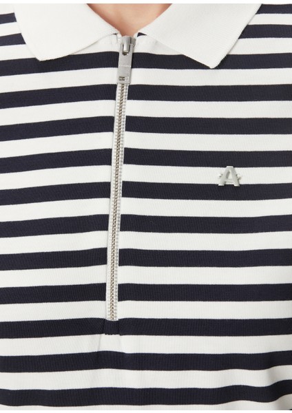 Lacivert Beyaz Mini Polo Elbise