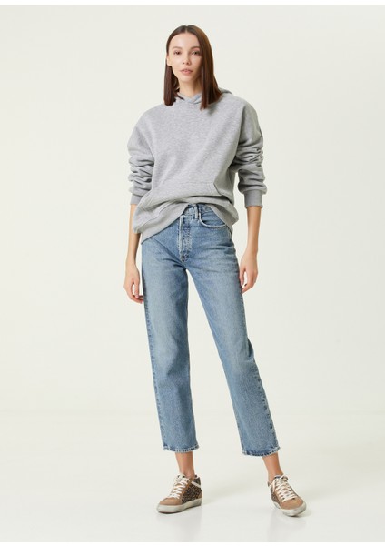 MB Scott Oversize Gri Kadın Hoodie