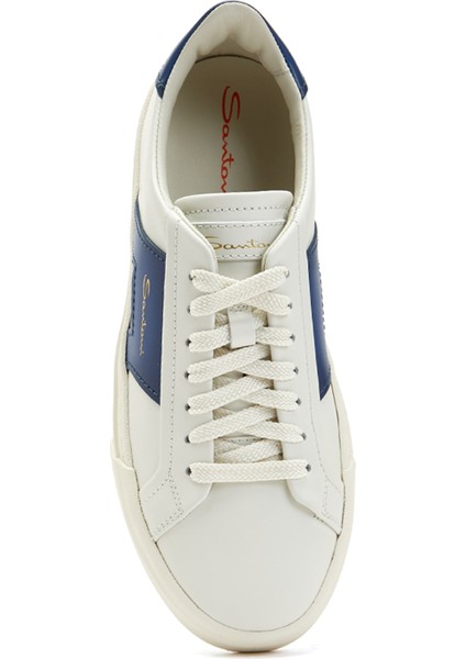 Lacivert Beyaz Erkek Deri Sneaker fırsatları