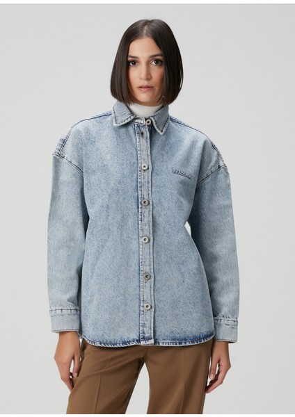 Mavi Bol Kesim Denim Gömlek fırsatları