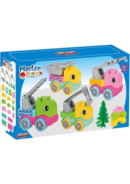 03 607 Master Bloklar Inşaat Kamyonları Seti