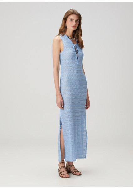 Maddie Mavi Maksi Plaj Elbisesi modelleri