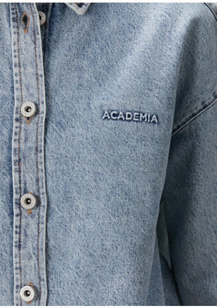 Mavi Bol Kesim Denim Gömlek