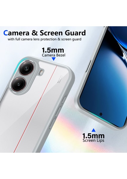 Xiaomi Redmi Turbo 4 Pro/poco F7,için Laimtop Kılıf, Kamera Lens Korumalı Hibrit 2'si 1 Arada Şeffaf Kılıf-Gri (Yurt Dışından) modelleri