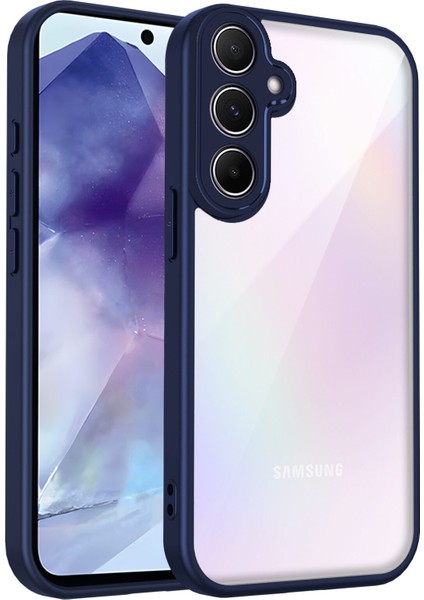 Samsung Galaxy A35,IÇIN Laimtop Kılıf, Kamera Lens Korumalı Hibrit 2'si 1 Arada Şeffaf Kılıf-Blue (Yurt Dışından)