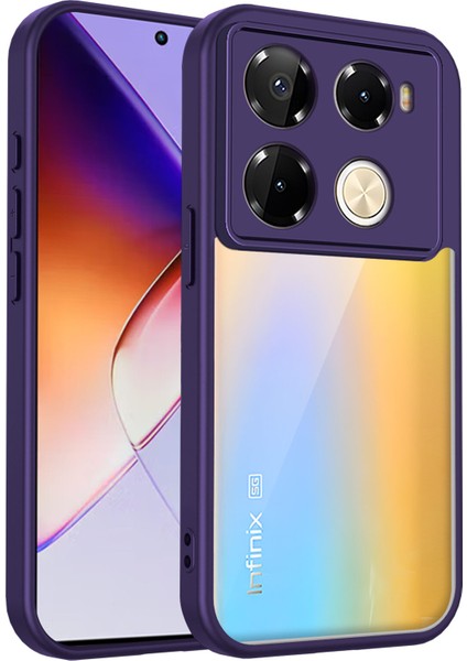 Infinix Note 40 Pro 4g/note 40 Pro 5g/note 40 Pro+/note 40S,IÇIN Laimtop Kılıf, Kamera Lens Korumalı Hibrit 2'si 1 Arada Şeffaf Kılıf-Mor (Yurt Dışından)