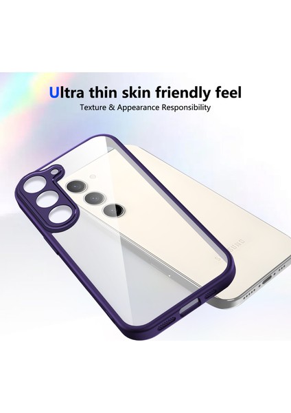 Samsung Galaxy S23,IÇIN Laimtop Kılıf, Kamera Lens Korumalı Hibrit 2'si 1 Arada Şeffaf Kılıf-Mor (Yurt Dışından) fırsatları
