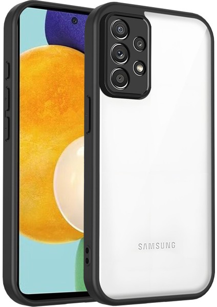Samsung Galaxy A52/A52 5G/A52S 5g,için Laimtop Kılıf, Kamera Lens Korumalı Hibrit 2'si 1 Arada Şeffaf Kılıf-Siyah (Yurt Dışından)