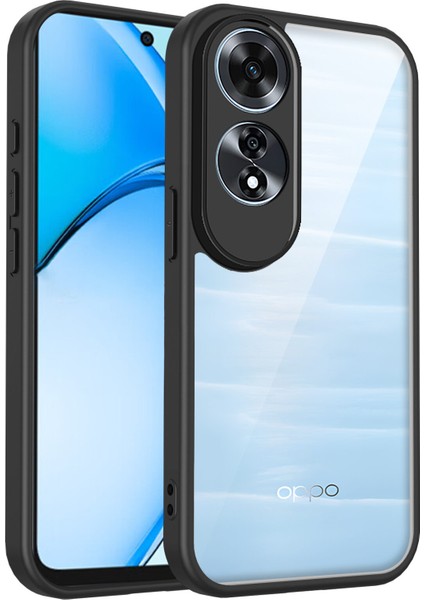 Oppo A60,IÇIN Laimtop Kılıf, Kamera Lens Korumalı Hibrit 2'si 1 Arada Şeffaf Kılıf-Siyah (Yurt Dışından)