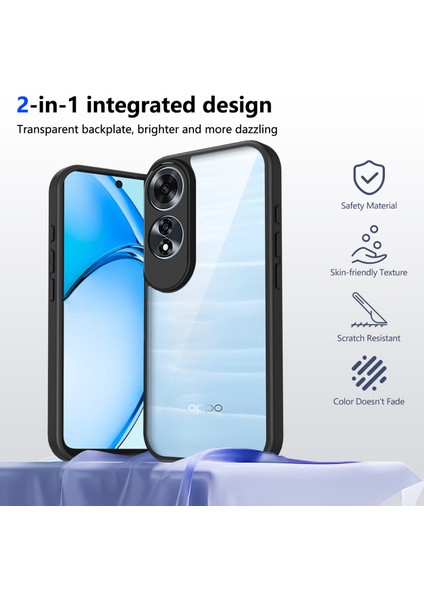 Oppo A60,IÇIN Laimtop Kılıf, Kamera Lens Korumalı Hibrit 2'si 1 Arada Şeffaf Kılıf-Siyah (Yurt Dışından) indirimleri