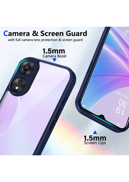 Oppo A58 4g,için Laimtop Kılıf, Kamera Lens Korumalı Hibrit 2'si 1 Arada Şeffaf Kılıf-Blue (Yurt Dışından) modelleri
