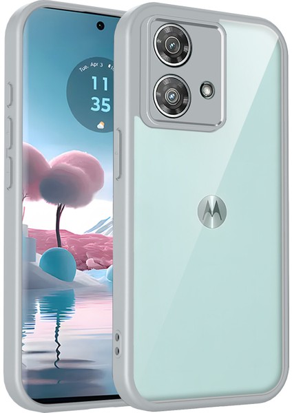 Motorola Edge 40 Neo,için Laimtop Kılıf, Kamera Lens Korumalı Hibrit 2'si 1 Arada Şeffaf Kılıf-Gri (Yurt Dışından)