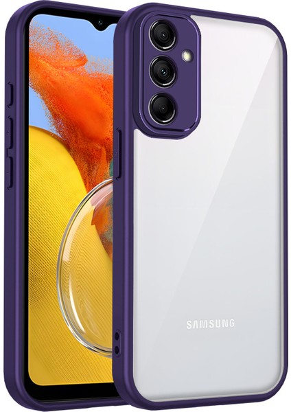 Samsung Galaxy M14 5g,için Laimtop Kılıf, Kamera Lens Korumalı Hibrit 2'si 1 Arada Şeffaf Kılıf-Mor (Yurt Dışından)