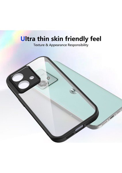Motorola Edge 40 Neo,için Laimtop Kılıf, Kamera Lens Korumalı Hibrit 2'si 1 Arada Şeffaf Kılıf-Siyah (Yurt Dışından) fırsatları