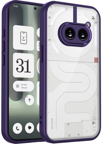 Nothing Phone 2A/NOTHING Phone 2A Plus,için Laimtop Kılıf, Kamera Lens Korumalı Hibrit 2'si 1 Arada Şeffaf Kılıf-Mor (Yurt Dışından)