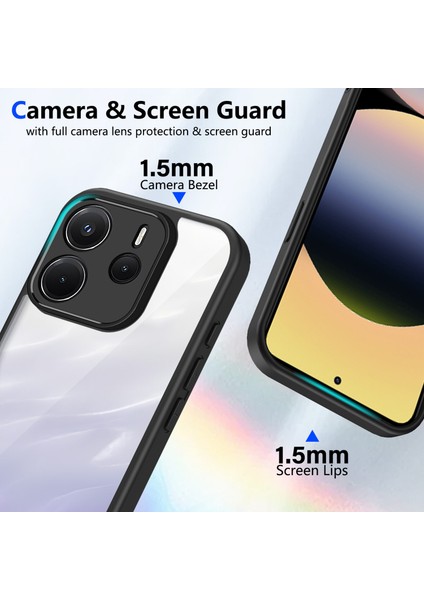 Xiaomi Redmi Note 14 4g,için Laimtop Kılıf, Kamera Lens Korumalı Hibrit 2'si 1 Arada Şeffaf Kılıf-Siyah (Yurt Dışından) fiyatları