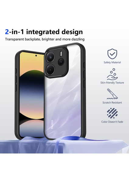 Xiaomi Redmi Note 14 4g,için Laimtop Kılıf, Kamera Lens Korumalı Hibrit 2'si 1 Arada Şeffaf Kılıf-Siyah (Yurt Dışından) indirimleri