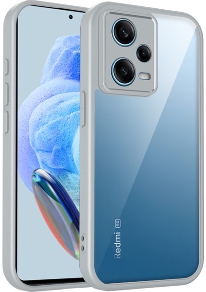 Xiaomi Redmi Note 12 Pro Plus,için Laimtop Kılıf, Kamera Lens Korumalı Hibrit 2'si 1 Arada Şeffaf Kılıf-Gri (Yurt Dışından)