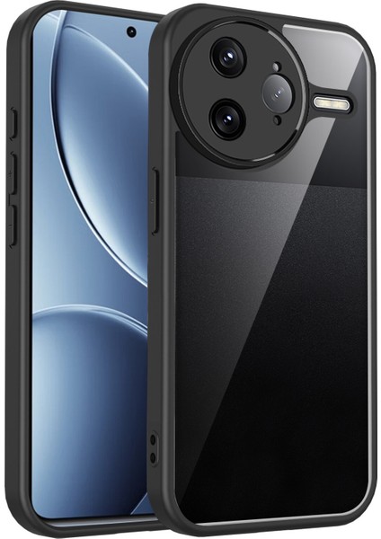 Xiaomi Poco F7 Ultra/redmi K80 Pro,için Laimtop Kılıf, Kamera Lens Korumalı Hibrit 2'si 1 Arada Şeffaf Kılıf-Siyah (Yurt Dışından)
