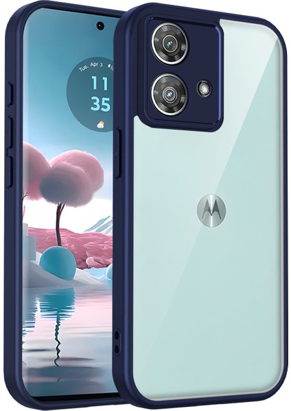 Motorola Edge 40 Neo,için Laimtop Kılıf, Kamera Lens Korumalı Hibrit 2'si 1 Arada Şeffaf Kılıf-Blue (Yurt Dışından)