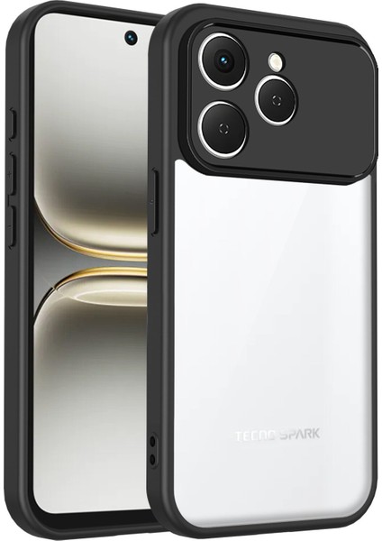 Tecno Spark 40,için Laimtop Kılıf, Kamera Lens Korumalı Hibrit 2'si 1 Arada Şeffaf Kılıf-Siyah (Yurt Dışından)