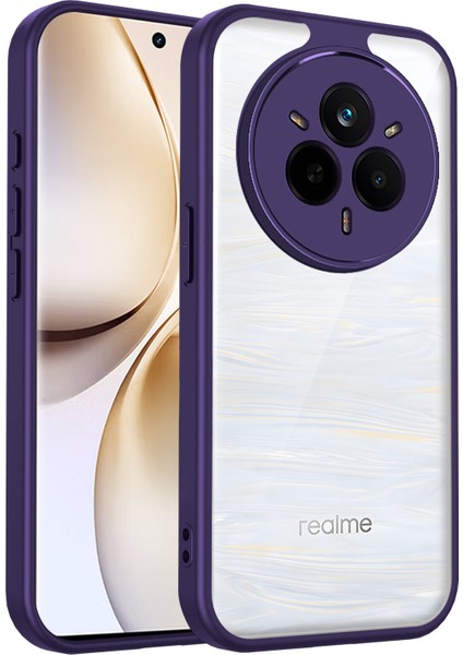 Realme 14 Pro Plus,için Laimtop Kılıf, Kamera Lens Korumalı Hibrit 2'si 1 Arada Şeffaf Kılıf-Mor (Yurt Dışından)