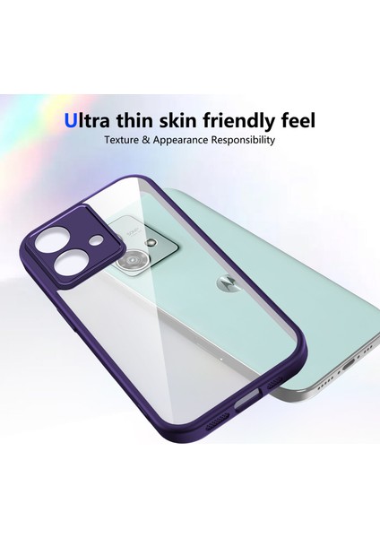 Motorola Edge 40 Neo,için Laimtop Kılıf, Kamera Lens Korumalı Hibrit 2'si 1 Arada Şeffaf Kılıf-Mor (Yurt Dışından) fırsatları