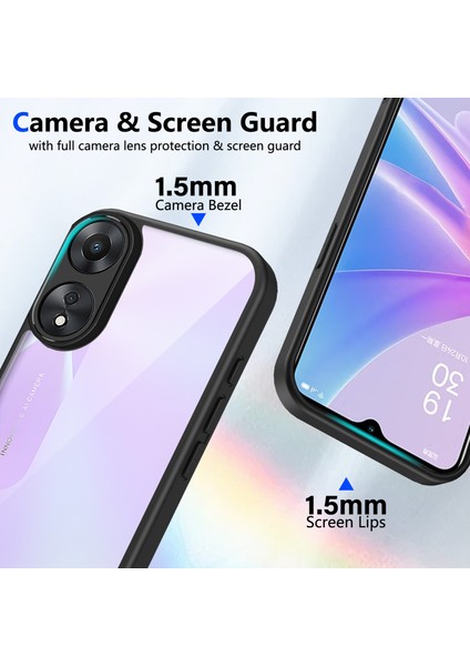 Oppo A58 5G/A78,IÇIN Laimtop Kılıf, Kamera Lens Korumalı Hibrit 2'si 1 Arada Şeffaf Kılıf-Siyah (Yurt Dışından) fiyatları