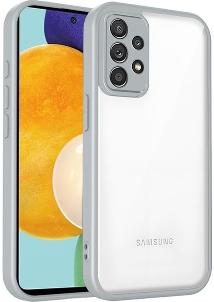 Samsung Galaxy A52/A52 5G/A52S 5g,için Laimtop Kılıf, Kamera Lens Korumalı Hibrit 2'si 1 Arada Şeffaf Kılıf-Gri (Yurt Dışından)