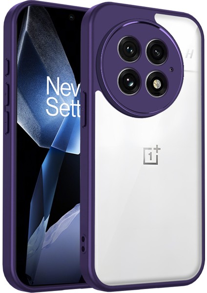 Oneplus 13,için Laimtop Kılıf, Kamera Lens Korumalı Hibrit 2'si 1 Arada Şeffaf Kılıf-Mor (Yurt Dışından)