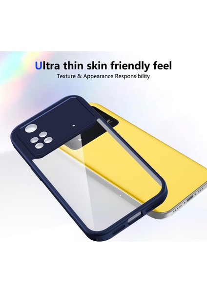 Xiaomi Poco M4 Pro 4g,için Laimtop Kılıf, Kamera Lens Korumalı Hibrit 2'si 1 Arada Şeffaf Kılıf-Blue (Yurt Dışından) fırsatları