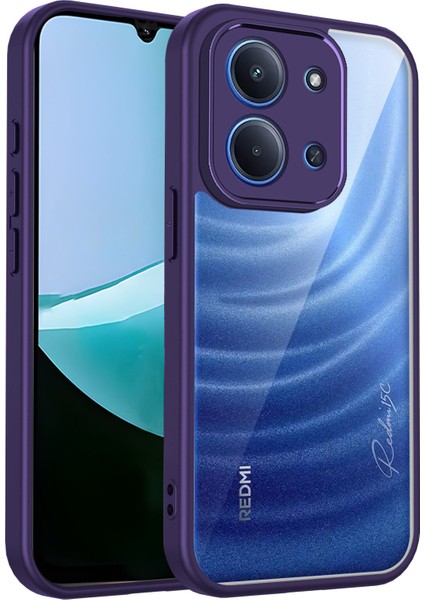 Xiaomi Redmi 15C 4g,için Laimtop Kılıf, Kamera Lens Korumalı Hibrit 2'si 1 Arada Şeffaf Kılıf-Mor (Yurt Dışından)