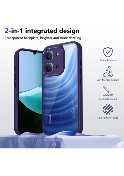 Xiaomi Redmi 15C 4g,için Laimtop Kılıf, Kamera Lens Korumalı Hibrit 2'si 1 Arada Şeffaf Kılıf-Mor (Yurt Dışından) indirimleri