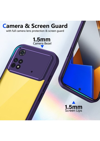 Xiaomi Poco M4 Pro 4g,için Laimtop Kılıf, Kamera Lens Korumalı Hibrit 2'si 1 Arada Şeffaf Kılıf-Mor (Yurt Dışından) fiyatları