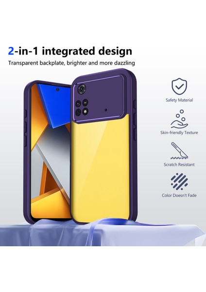 Xiaomi Poco M4 Pro 4g,için Laimtop Kılıf, Kamera Lens Korumalı Hibrit 2'si 1 Arada Şeffaf Kılıf-Mor (Yurt Dışından) indirimleri
