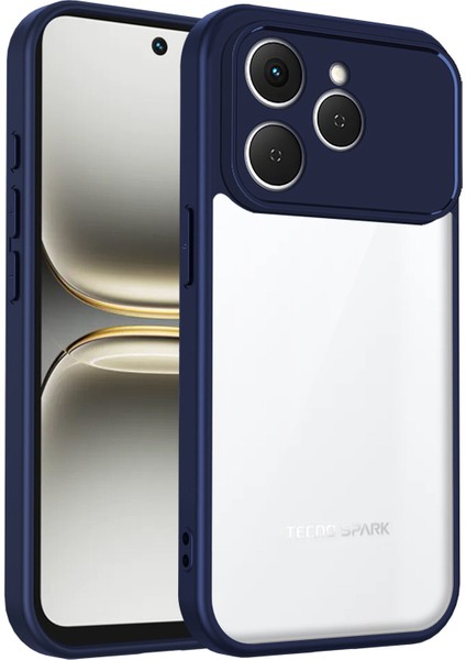 Tecno Spark 40,için Laimtop Kılıf, Kamera Lens Korumalı Hibrit 2'si 1 Arada Şeffaf Kılıf-Blue (Yurt Dışından)
