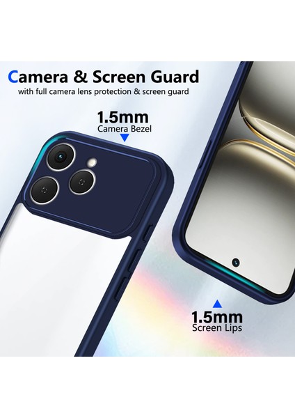 Tecno Spark 40,için Laimtop Kılıf, Kamera Lens Korumalı Hibrit 2'si 1 Arada Şeffaf Kılıf-Blue (Yurt Dışından) modelleri