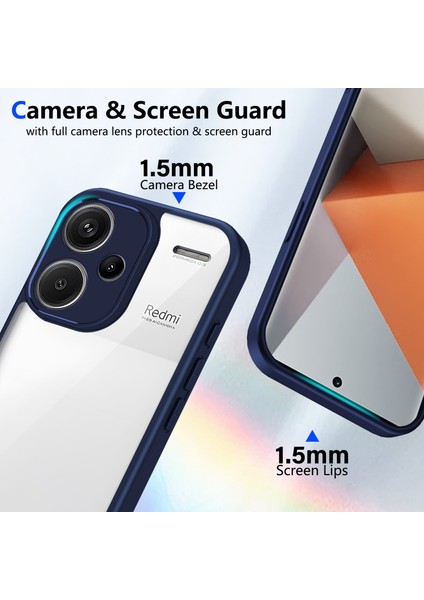 Xiaomi Redmi Note 13 Pro Plus,için Laimtop Kılıf, Kamera Lens Korumalı Hibrit 2'si 1 Arada Şeffaf Kılıf-Blue (Yurt Dışından) modelleri