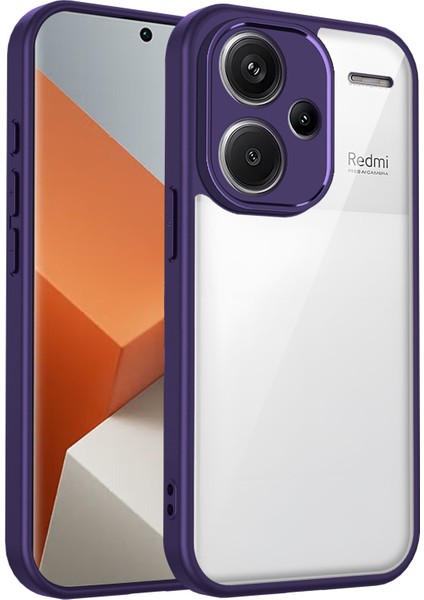 Xiaomi Redmi Note 13 Pro Plus,için Laimtop Kılıf, Kamera Lens Korumalı Hibrit 2'si 1 Arada Şeffaf Kılıf-Mor (Yurt Dışından)
