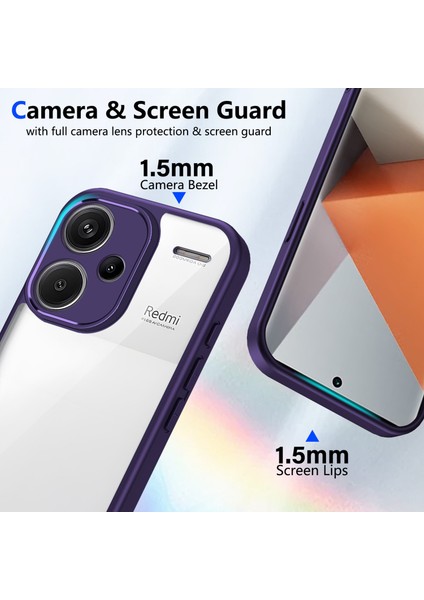Xiaomi Redmi Note 13 Pro Plus,için Laimtop Kılıf, Kamera Lens Korumalı Hibrit 2'si 1 Arada Şeffaf Kılıf-Mor (Yurt Dışından) modelleri